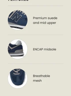 New Balance - Mens 574 Trainers Bleu marine Best