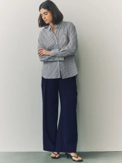 Next Bleu marine - Pantalon ample à dos élastique Clearance