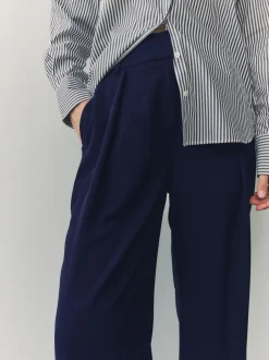 Next Bleu marine - Pantalon ample à dos élastique Clearance