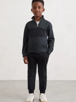 Reiss Bleu marine - Pantalon de jogging Premier Premium Interlock à cordon New