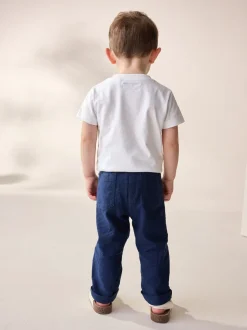 Next Bleu marine - Pantalon en lin Blend à enfiler (3mois-7ans) Sale