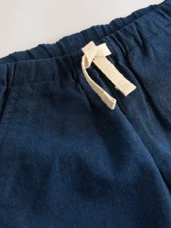 Next Bleu marine - Pantalon en lin Blend à enfiler (3mois-7ans) Sale