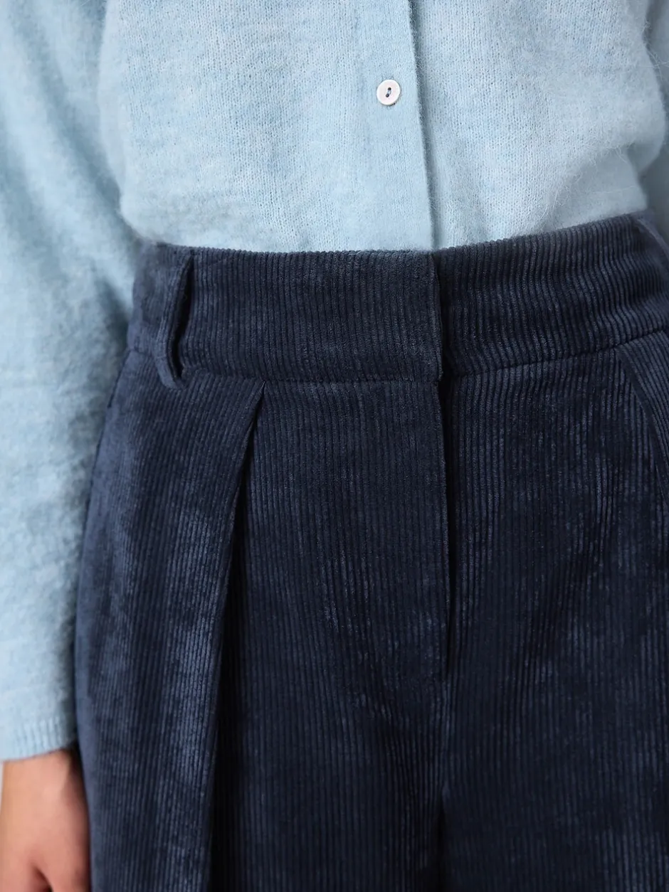 Next Bleu marine - Pantalon large en velours côtelé Online