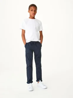 Next Bleu marine - Pantalon Pull-On à Taille Côtelée (3-16ans)