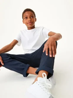 Next Bleu marine - Pantalon Pull-On à Taille Côtelée (3-16ans)