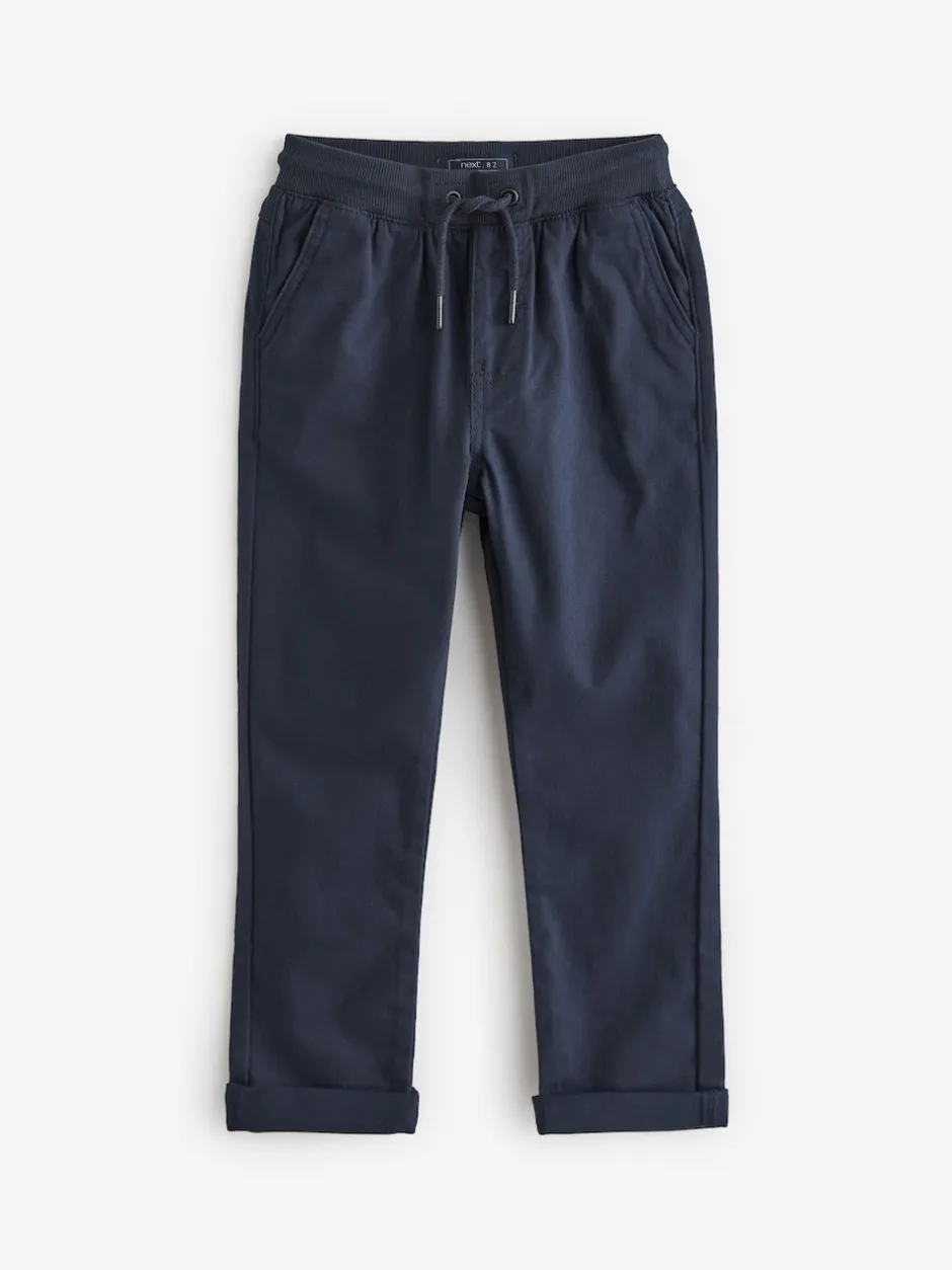 Next Bleu marine - Pantalon Pull-On à Taille Côtelée (3-16ans)