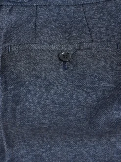 Next Bleu marine - Pantalon Signature Smart en laine italienne texturée avec pattes d'ajustement sur les côtés New