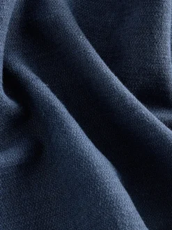 Next Bleu marine - Pantalons Blend de lin texturé à taille élastiquée Outlet