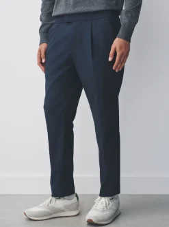 Next Bleu marine - Pantalons Coupe ajustée Extensible avec cordon de serrage interne Best