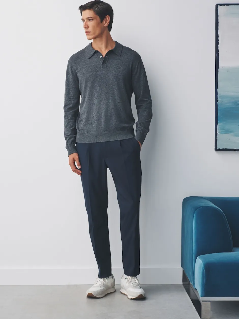 Next Bleu marine - Pantalons Coupe ajustée Extensible avec cordon de serrage interne Best