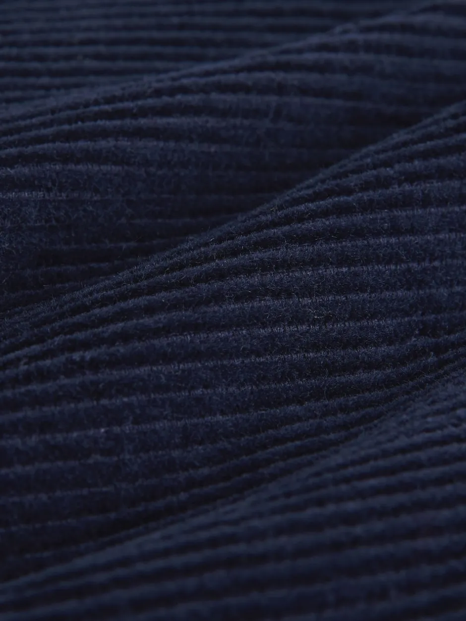 Next Bleu marine - Pantalons en velours côtelé à jambe large avec écharpe Hot