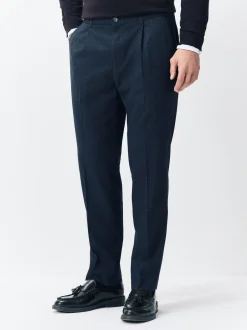 Next Bleu marine - Pantalons fuselés à coupe standard, élégants, texturés doux au toucher Sale