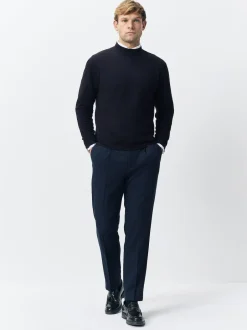 Next Bleu marine - Pantalons fuselés à coupe standard, élégants, texturés doux au toucher Sale