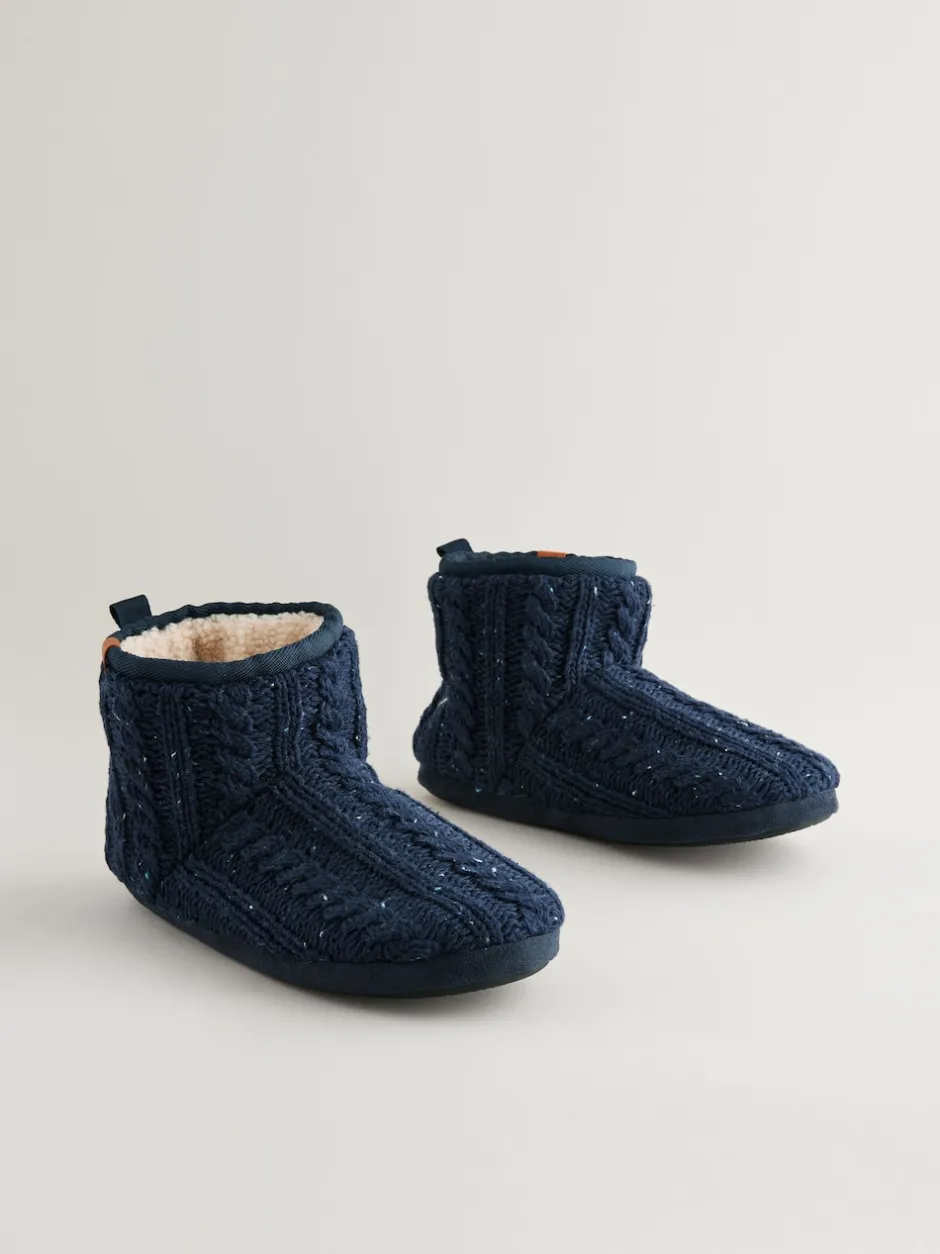 Next Bleu marine - Pantoufles bottines en maille Clearance