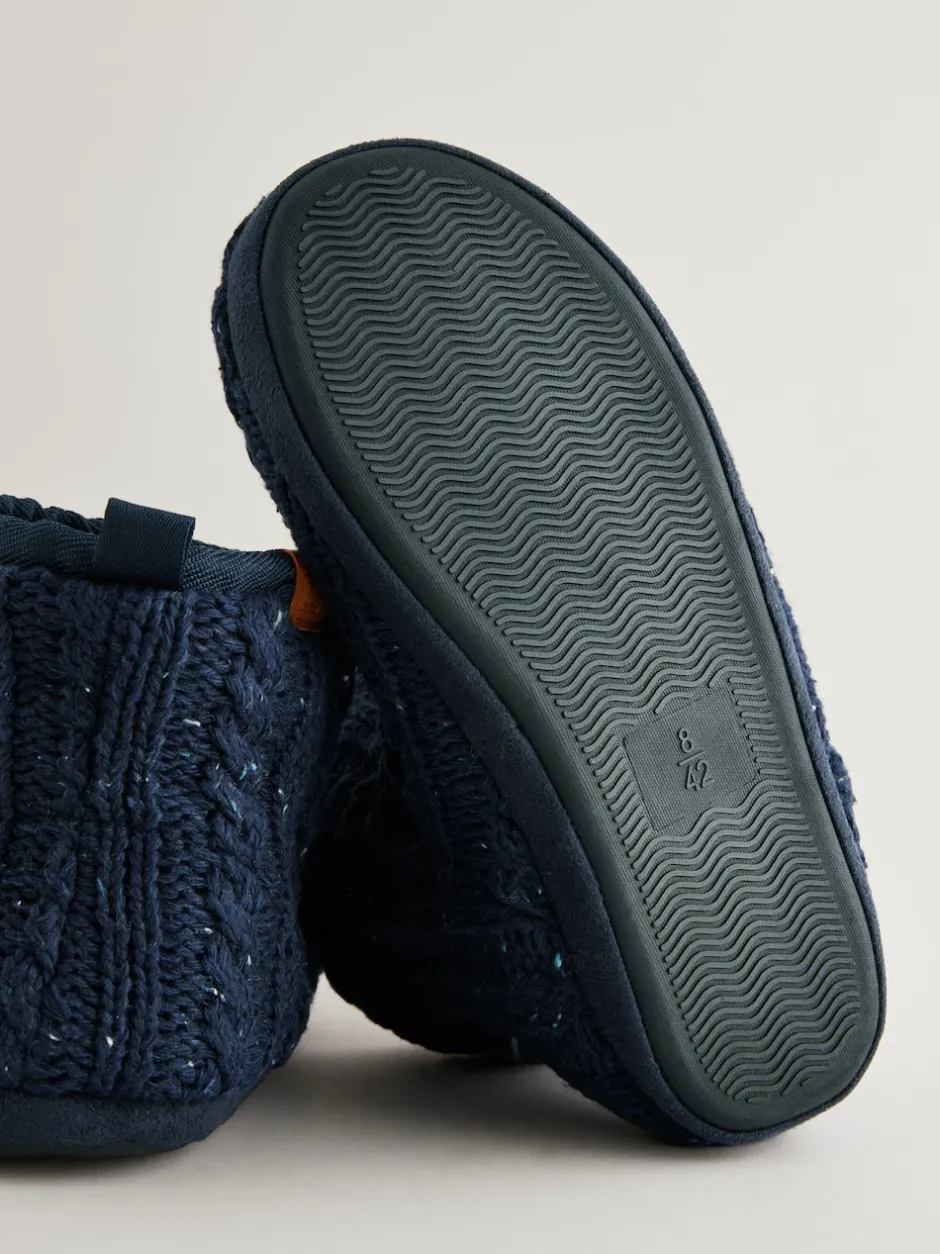 Next Bleu marine - Pantoufles bottines en maille Clearance