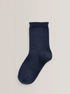 Next Bleu marine - Paquet de 5 chaussettes d'école en coton riche Hot