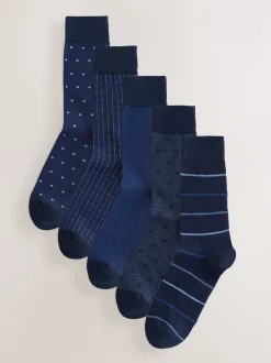 Next Bleu marine - Pattern Smart Socks 5 Pack
