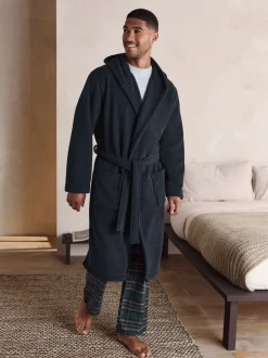 Next Bleu marine - Peignoir texturé en velours côtelé Hot