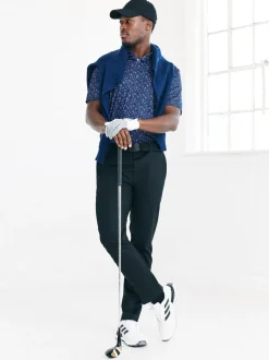 Next Bleu marine - Polo de golf à imprimé géométrique actif Sale