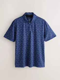Next Bleu marine - Polo de golf à imprimé géométrique actif Sale