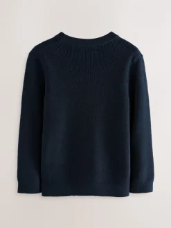 Next - Pull en maille col rond en coton (3-16ans) Bleu marine Hot