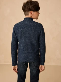 Next Bleu marine - Pull en maille à col zippé (3-16 ans) Sale