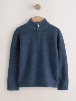 Next Bleu marine - Pull en maille à col zippé (3-16 ans) Sale