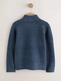 Next Bleu marine - Pull en maille à col zippé (3-16 ans) Sale