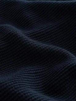 Next Bleu marine - Pull Oxford texturé coupe classique New