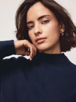 Next Bleu marine - Pulls ultra-doux à Col montant avec coutures Outlet