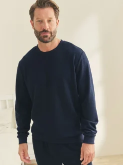 Next Bleu marine - Pyjama doux Gaufré Manches longues Sale