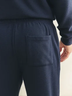 Next Bleu marine - Pyjama doux Gaufré Manches longues Sale