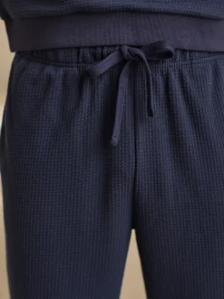 Next Bleu marine - Pyjama doux Gaufré Manches longues Sale