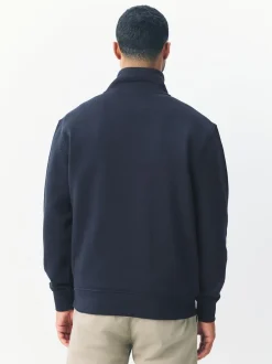 Next - Quart de zip - Sweat-shirt en jersey riche en coton Bleu marine Online