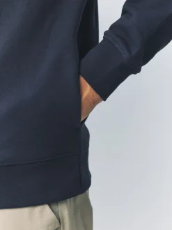 Next - Quart de zip - Sweat-shirt en jersey riche en coton Bleu marine Online