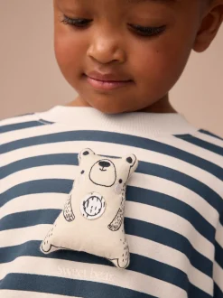 Next Bleu marine à rayures - Robe sweat à jupe en maille (3mois7ans) Sale