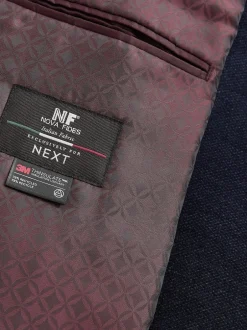 Next Bleu marine - Signature Manteau en laine richement rembourré en tissu italien doux au toucher Col cheminée Coat