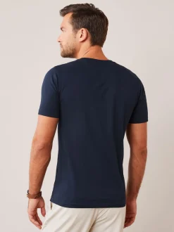 Next - Slim Fit (Slim Fit) - T-shirt Essential Col rond en coton Bleu marine Hot