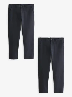 Next Bleu marine - Slim Fit (Slim Fit) - Pantalon chino extensible 2 Pack Hot