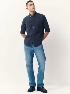 Next - Slim Fit (Slim Fit) - Chemise Oxford à manches longues Bleu marine Best