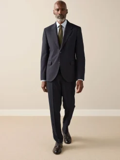 Next Bleu marine - Slim Fit (Slim Fit) - Veste de costume Signature Nova Fides en 100% laine italienne New