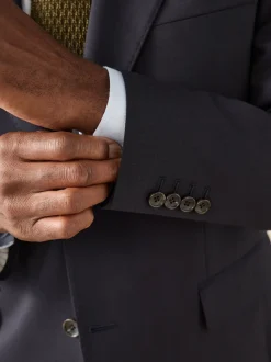 Next Bleu marine - Slim Fit (Slim Fit) - Veste de costume Signature Nova Fides en 100% laine italienne New