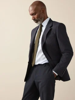 Next Bleu marine - Slim Fit (Slim Fit) - Veste de costume Signature Nova Fides en 100% laine italienne New