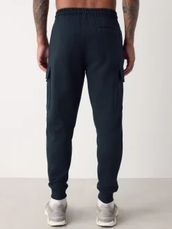 Next Bleu marine - Slim Fit (Slim Fit) - Joggings Cargos Coupe ajustée lourds brossés Outlet