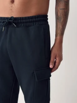 Next Bleu marine - Slim Fit (Slim Fit) - Joggings Cargos Coupe ajustée lourds brossés Outlet