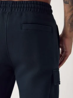 Next Bleu marine - Slim Fit (Slim Fit) - Joggings Cargos Coupe ajustée lourds brossés Outlet