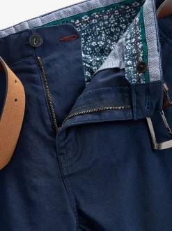 Next Bleu marine - Slim Fit (Slim Fit) - Pantalons chino à ceinture doux au toucher Best