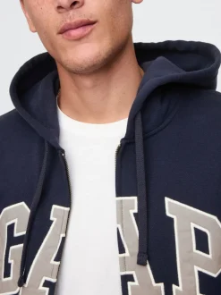 Gap Bleu marine - Sweat à capuche Vintage Soft Arch logo zippé Clearance