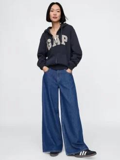 Gap Bleu marine - Sweat à capuche Vintage Soft Arch logo zippé Clearance