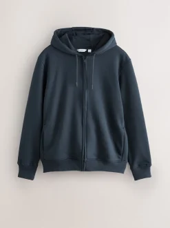 Next Bleu marine - Sweat à capuche zippé en jersey épais riche en coton Best